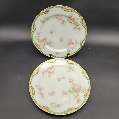 Buy Lot Of 2 Haviland Limoges Schleiger 66 Double Gold 8 5/8 Inch Luncheon Plates • 47.49£