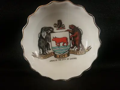 Buy Goss Crested China - ARMS OF THE CITY OF OXFORD - Round Crinkle Edge Dish - Goss • 5£
