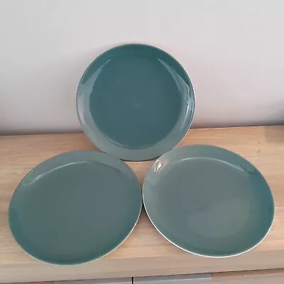 Buy Vintage Pool Pottery Blue Moon Dinner Plates X3 • 25£
