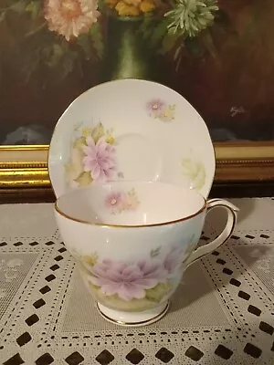 Buy Vintage Duchess Bone China England Tea Cup And Saucer Set White With Pink Floral • 18.95£