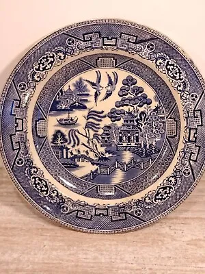 Buy Decorative Antique Blue  White Willow Pattern Plate 25 Cm Original • 8£