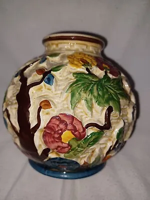 Buy H J Wood Indian Tree Vase. Handpainted. Made In England. 12cm Tall Free Uk P&p! • 16£