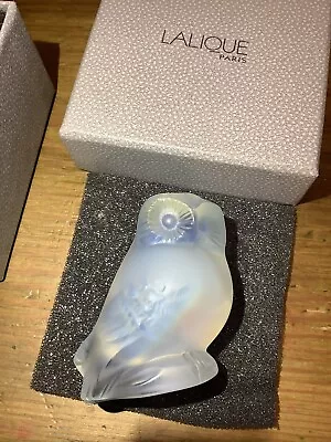 Buy Lalique Crystal Opalescent Nyctal Owl Boxed Outstanding • 189.99£