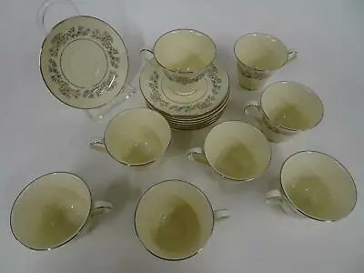 Buy Minton Fine Bone China Summer Song Pattern Tea Coffee Cup W Saucer Set Of 8 • 57.37£