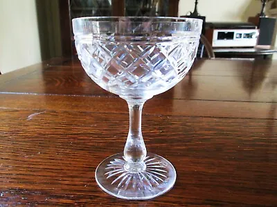 Buy Vintage Art Deco Edinburgh Crystal Champagne Saucer Coupe Glass Signed 1927-1939 • 5£