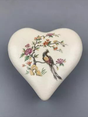 Buy Axe Vale Studio Pottery Devon - Heart Shaped Trinket Box Paradise Bird • 4£