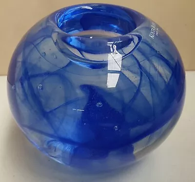 Buy Kosta Boda Blue Moon Candleholder C2001-14 Blue Glass Votive Holder Swedish 10cm • 30.41£