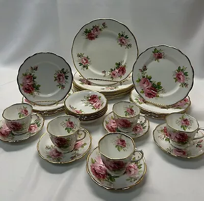 Buy 30pc Royal Albert AMERICAN BEAUTY ROSE China 5 Places MINTY Plates Bowls Cup Set • 315.35£