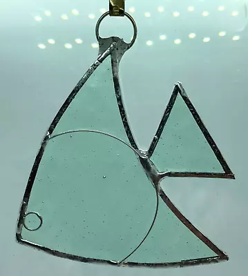 Buy F076 Stained Glass Suncatcher Hanging Fish 10cm Green • 7.50£