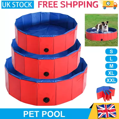 Buy XX-Large Dog Pet Swimming Pool Heavy-duty Animal Cat Puppy Bath Tub Folding Pond • 37.69£
