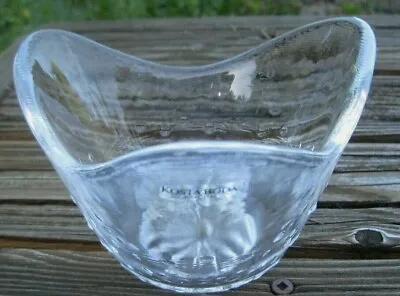 Buy Kosta Boda Sweden Clear Glass Bowl Candy Dish Triangle Bubbles Raised Dots HTF • 27.51£