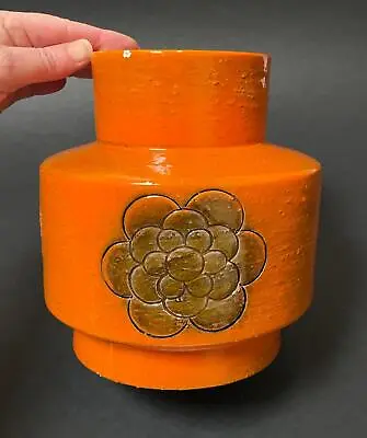 Buy Vintage Bitossi Italian Pottery Orange Flower Vase Mid Century Modern • 98.14£