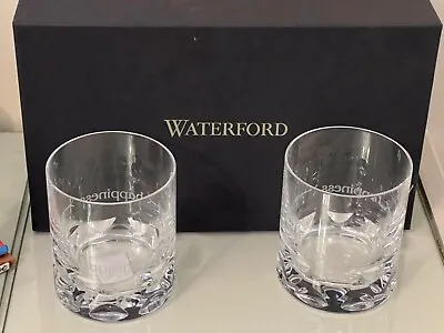 Buy Waterford Crystal Ogham Happiness Dof Tumbler Glasses PAIR New & Boxed RRP £100 • 49.99£