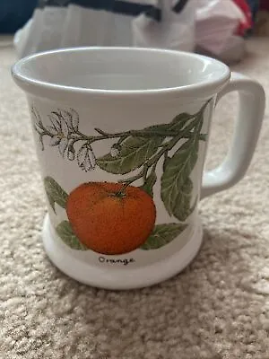 Buy Vintage Lauffer Gailstyn Sutton Stoneware Mug Orange Botanical Illustration • 19.16£