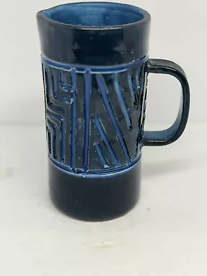 Buy Vintage MCM Italian Bitossi Style Pottery Pitcher Vase  Blue Made In Italy • 37.79£