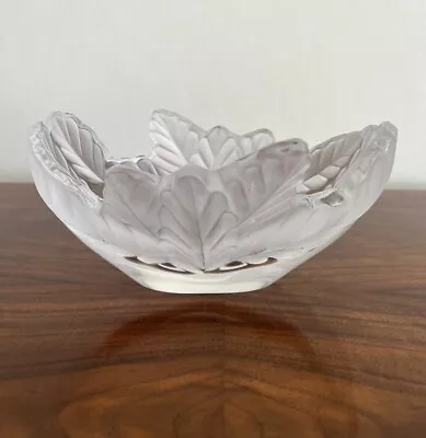 Buy Lalique Signed Crystal Bowl Oak Leaves • 238.30£