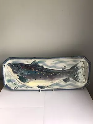 Buy Highland Stoneware Hand Painted Rainbow Trout Serving Platter • 34£