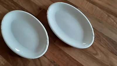 Buy Adams Real English Ironstone 2 X  Oval White Serving Dishes Hors D'oeuvres Etc • 9£