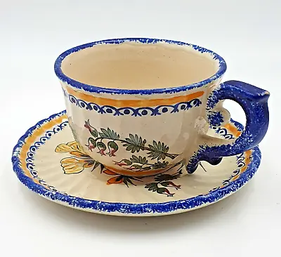 Buy Rare Antique Henriot Quimper Cup & Saucer - Wonderful Condition - Lovely Piece • 18.95£