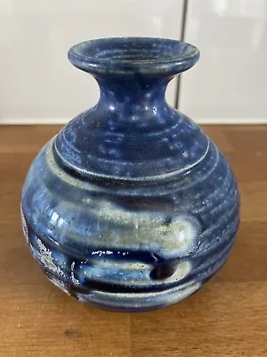 Buy Greystoke Gill Cumbria Studio Pottery Cobalt Blue Glaze Jar Vase • 12.99£