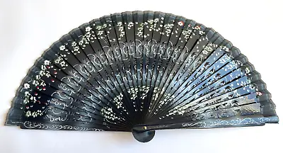 Buy Hand Painted Spanish Amario Hand Fan Made In Valencia Flower Flamenco Painting • 22£