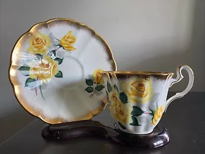 Buy Adderley Yellow Roses  Flower Bone China Teacup And  Saucer England • 19.13£