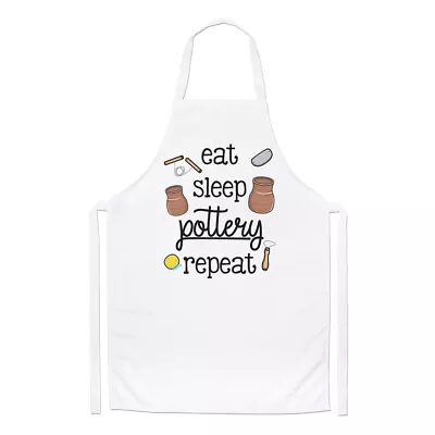 Buy Eat Sleep Pottery Repeat Chefs Apron Funny Potter Mum Mothers Day Cooking • 13.99£