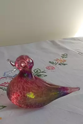 Buy Heron Art Glass Cranberry  Duck With Gift Box - 10 Cm - Hand Made In Cumbria, UK • 25£