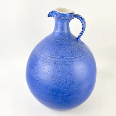 Buy Mid Century Modern Pottery Ceramic Vibrant Blue Pitcher Like Stig Lindberg MCM • 57.78£