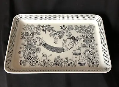Buy RARE Arabia Of Finland Platter Rectangle Emilia Pattern 1949-1964  Tea Party • 165.96£