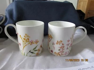 Buy MARKS AND SPENCER M&S Fine China Mugs X2 PAINTERLY FLORAL PATTERN • 5£