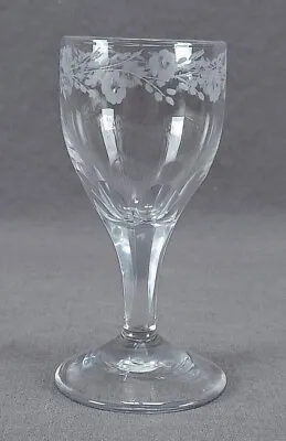Buy Georgian Era French Engraved Floral & Panel Cut Flint Glass Wine Circa 1800 • 120.06£