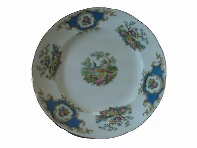 Buy Broadway Foley Salad Plate Medium Blue With Roses Flowers & Multicolor Bird 8  • 8.86£