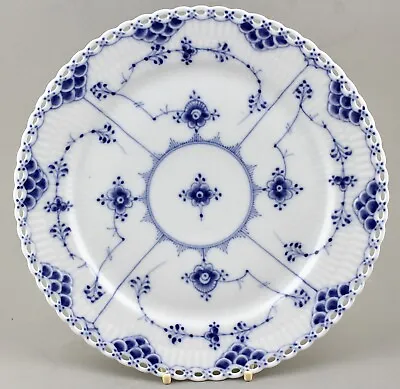 Buy Antique Royal Copenhagen Blue Fluted Full Lace 24.5cm 9½” Dinner Plate 1089 Flaw • 50£