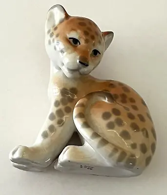 Buy Lomodsov Porcelain Leopard Cub Hand Painted Marked Made In USSR Russia Vintage • 29.40£