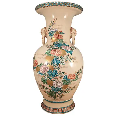 Buy Antique Japanese Makuzu Kozan Ceramic Pottery Satsuma Vase Flowers Signed • 790.29£