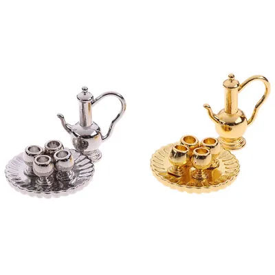 Buy 1: 12 Dollhouse Miniature Metal Tea Set Teapot Cup Plate Furniture Toys-wq • 4.70£