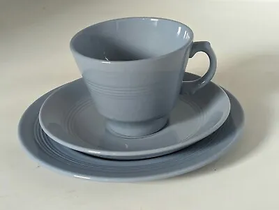 Buy Vintage Woods Ware Blue Iris Tea Cup Saucer Side Tea Cake Plate Trio • 7.99£