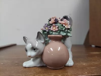 Buy Lladro Secret Spot Porcelain Figurine 6566 Kitten W Flower Pot VGUC NO BOX • 95.90£