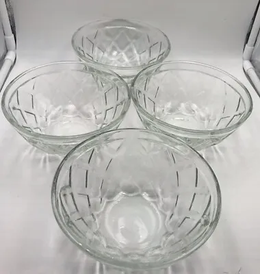 Buy Indiana Glass Gazebo Salad Bowls 6   Clear Set Of 4 NEW IN ROUGH BOX Vintage • 16.09£