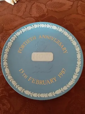 Buy Wedgwood Blue Jasperware Plate  40th Anniversary ~ HOW ~ 15th February 1987 • 12.99£