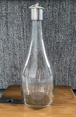 Buy Glass Wine Decanter Carafe With Stopper Silver Plated Tall Vintage  • 14.99£