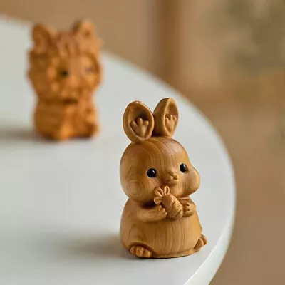 Buy Wood Carving Chinese Zodiac Animal Statue Ornaments Pendant Home Décoration • 3.47£
