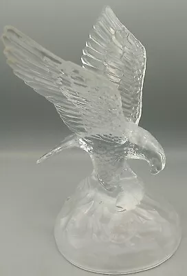 Buy Large Lead Crystal D'Arques Glass Eagle Bird Figurine Ornament Frosted Base VGC • 5.99£