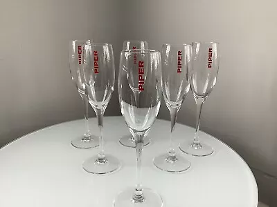 Buy Set Of Six Piper Heidsieck Champagne Flutes 22cm Tall • 9.95£