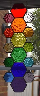 Buy Stained Glass Rainbow Honeycomb Hand Made In England • 96£