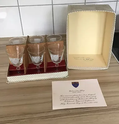 Buy Set 6 COMMEMORATIVE GLASSES - 900 YEARS OF FOUNDATION OF WESTMINSTER ABBEY -1965 • 30£