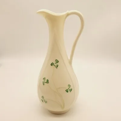 Buy Belleek Irish Pottery Vintage Clover Shamrock Bud Vase Pitcher Oil Vessel Jar • 19.20£