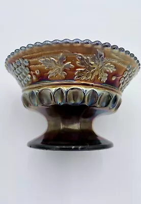 Buy Antique Northwood Berry Bowl, Grape & Cable Amethyst Carnival Glass, Footed • 40.80£