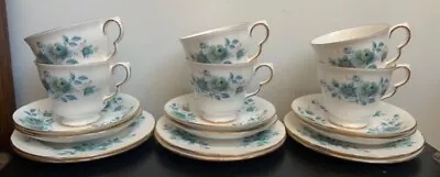 Buy Queen Anne Alexandra Tea Set Plate Cream Sugar 1Cup Hairline Mothers Day Easter • 38£